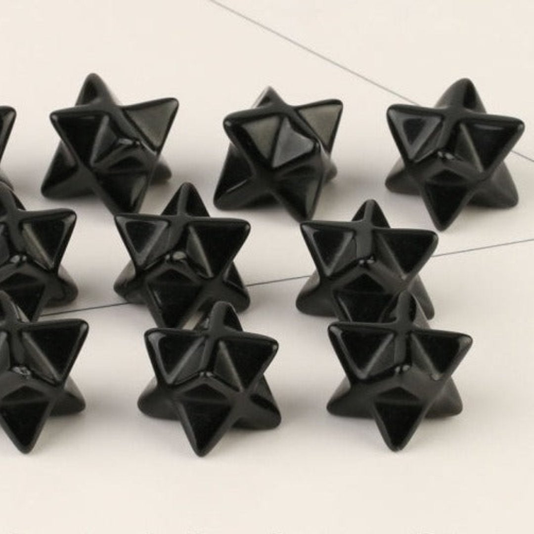 Calming Merkaba Crystal Stars - Black Onyx - Natural Stones - Pretland | Spiritual Crystals & Jewelry