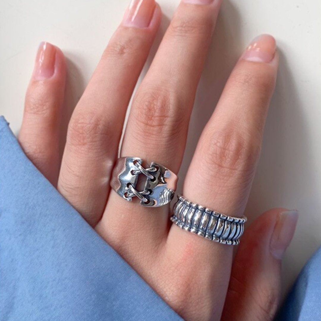 Alesia 925 Sterling Silver Adjustable Ring - Rings - Pretland | Spiritual Crystals & Jewelry