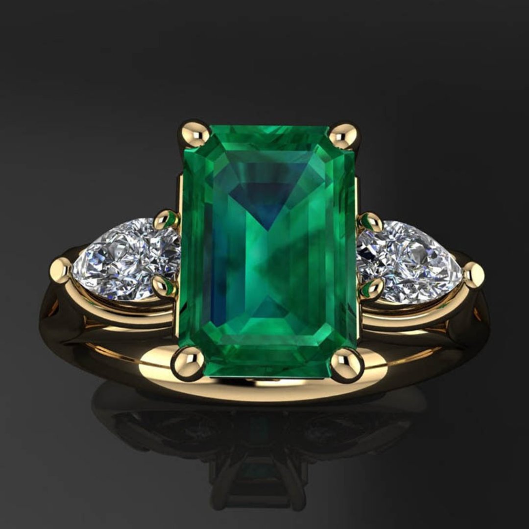 Shiny Emerald 925 Steling Silver Ring - Rings - Pretland | Spiritual Crystals & Jewelry