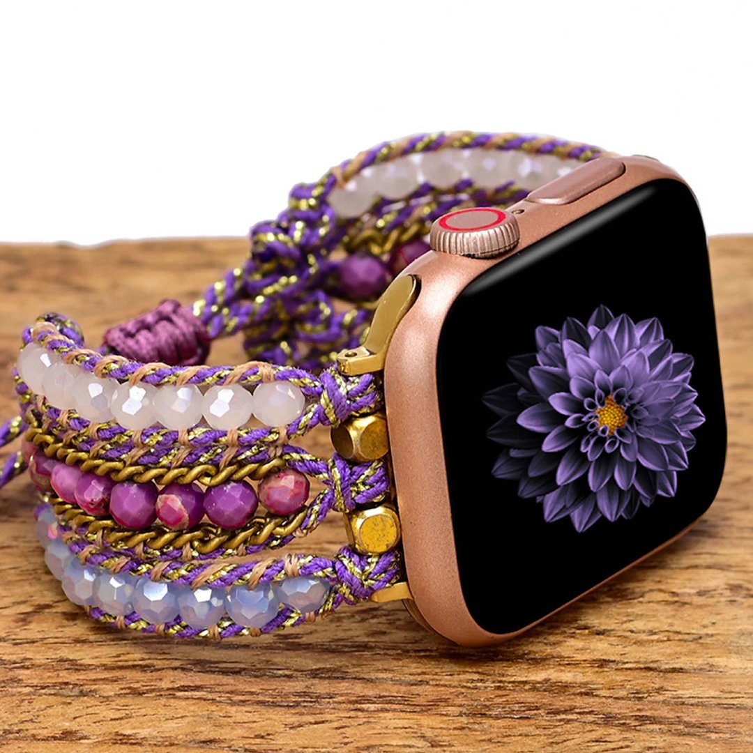 Boho Purple Stone Apple Watch Strap - Apple Watch Straps - Pretland | Spiritual Crystals & Jewelry