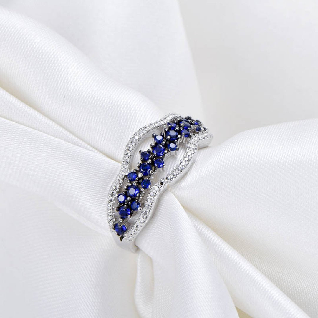 Chic Sapphire 925 Sterling Silver Ring - Rings - Pretland | Spiritual Crystals & Jewelry