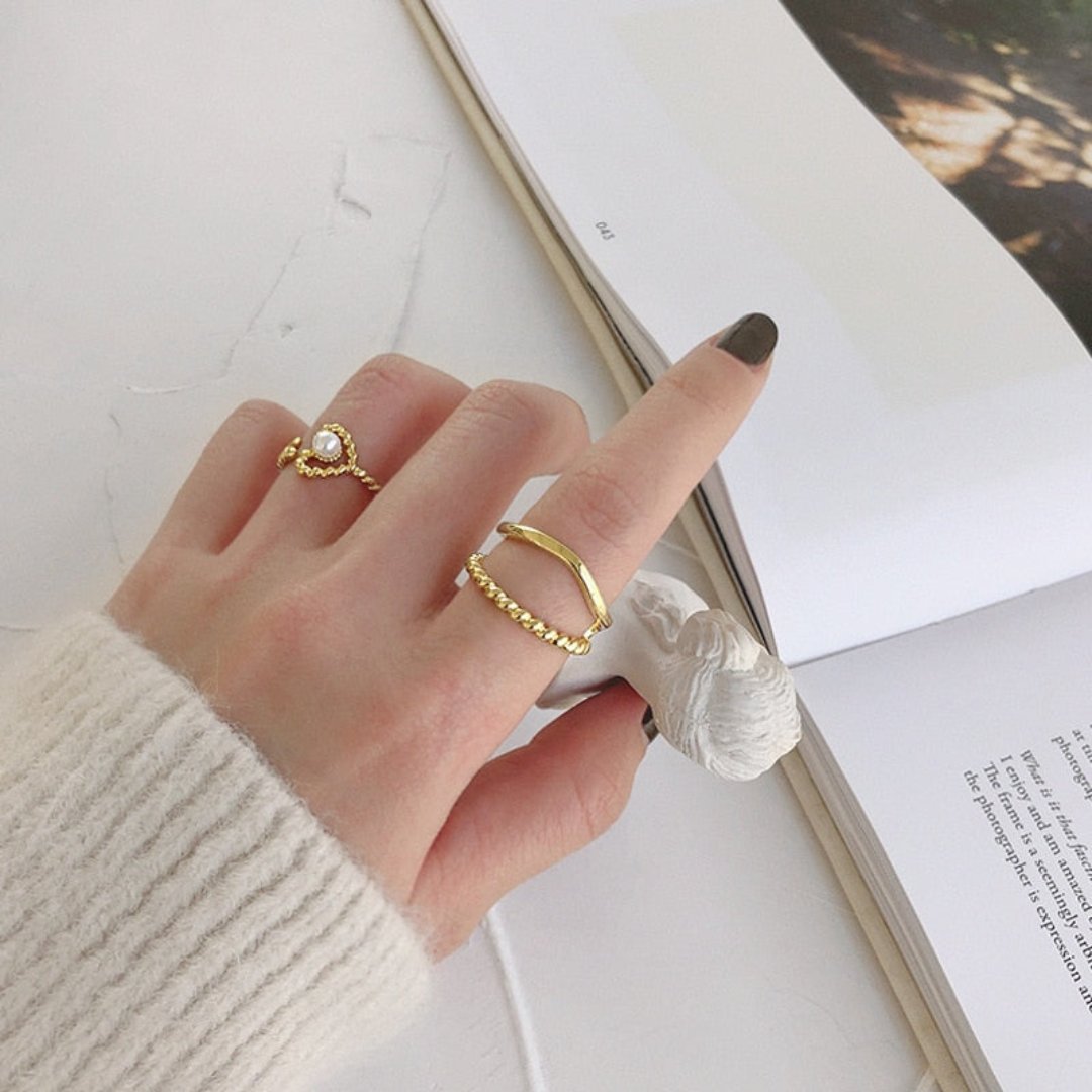 Elanor 925 Sterling Silver Adjustable Ring - Rings - Pretland | Spiritual Crystals & Jewelry