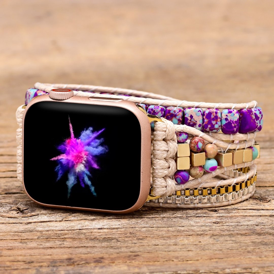 Stylish Purple Jasper Apple Watch Strap - Apple Watch Straps - Pretland | Spiritual Crystals & Jewelry