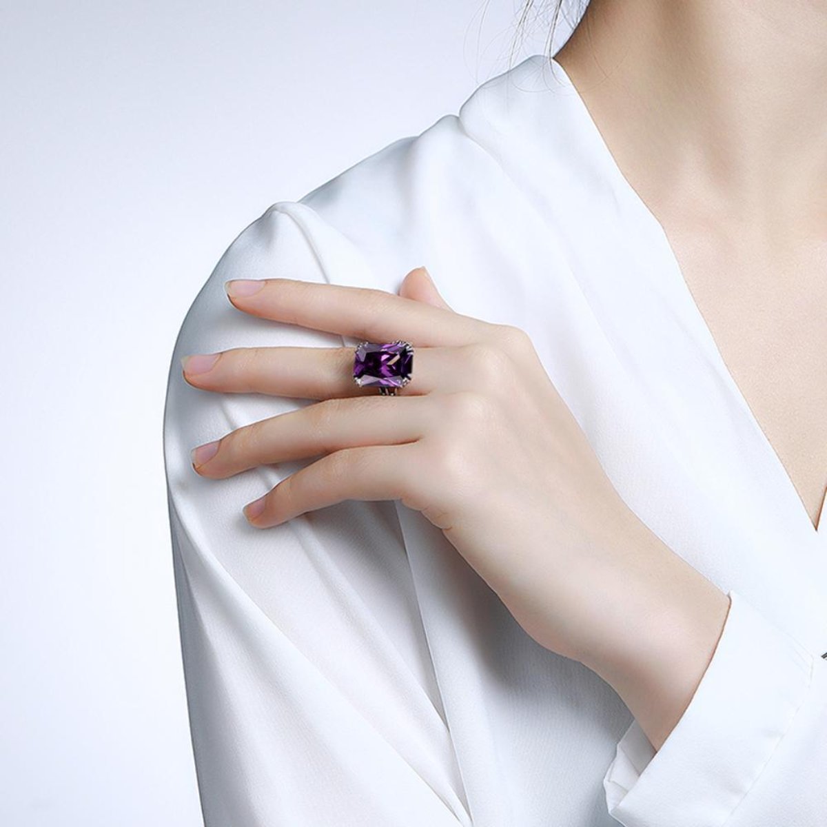 Vintage Amethyst 925 Sterling Silver Ring - Rings - Pretland | Spiritual Crystals & Jewelry