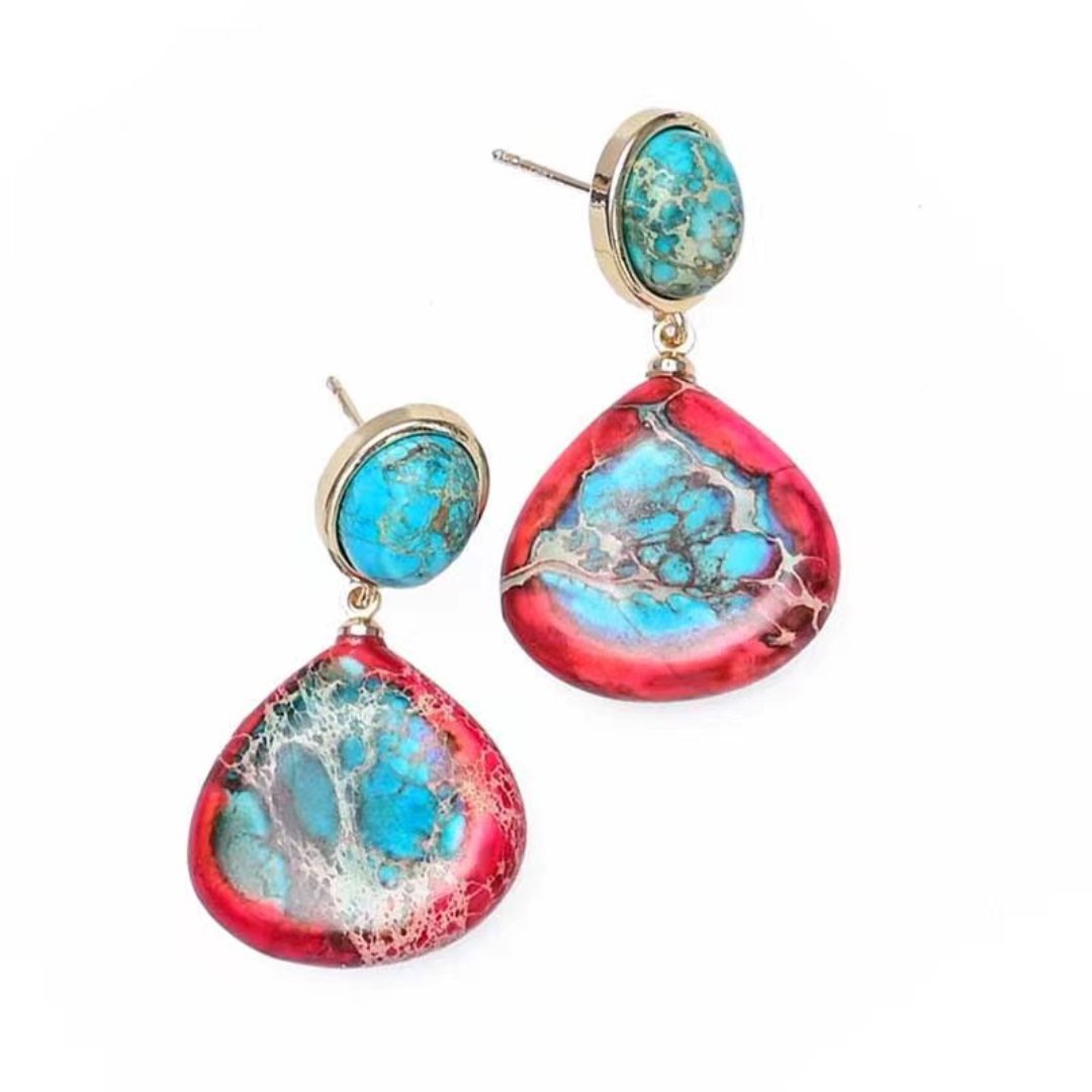 Spiritual Natural Emperor Stone Earrings - Earrings - Pretland | Spiritual Crystals & Jewelry