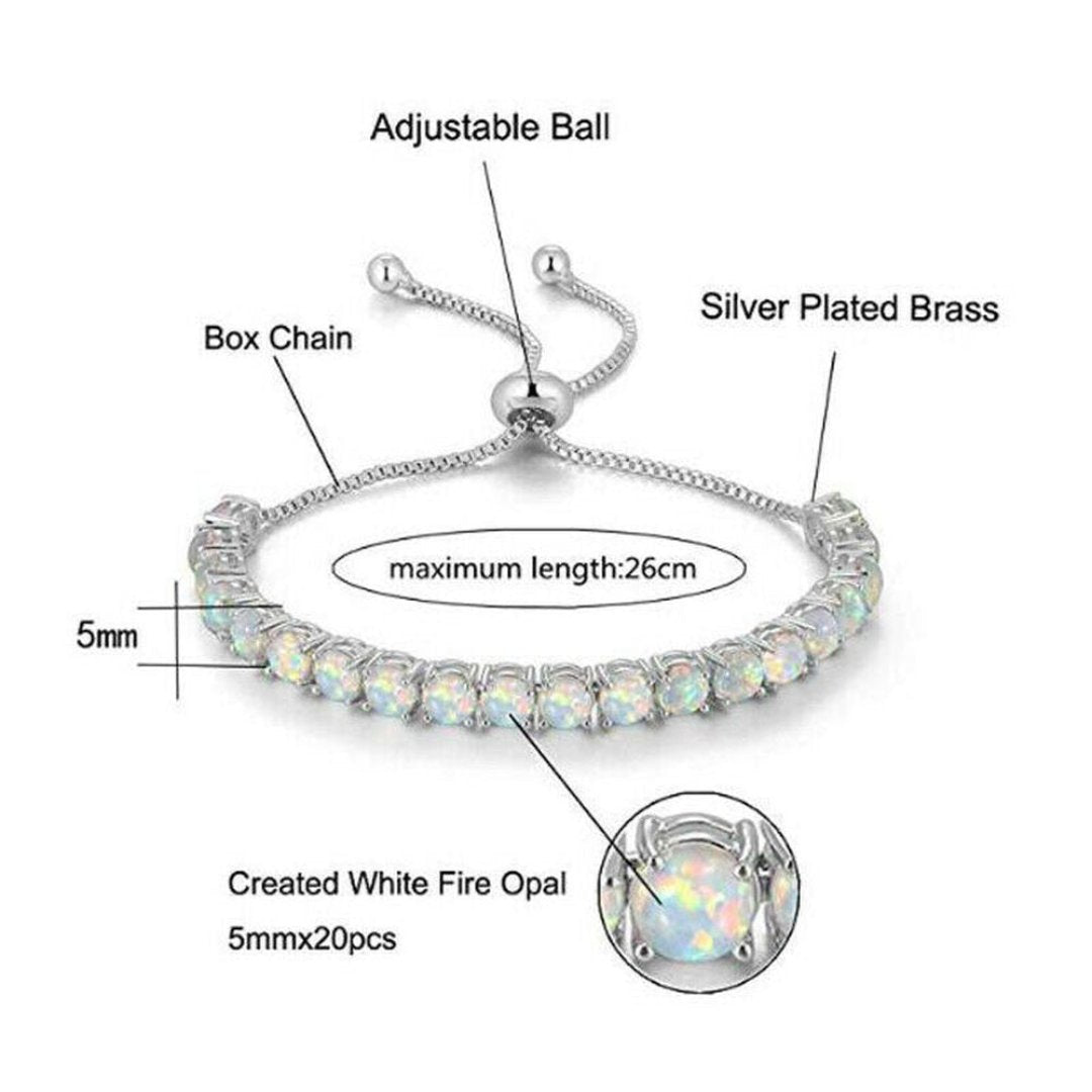 Spiritual White Opal Silver Bracelet - Bracelets - Pretland | Spiritual Crystals & Jewelry