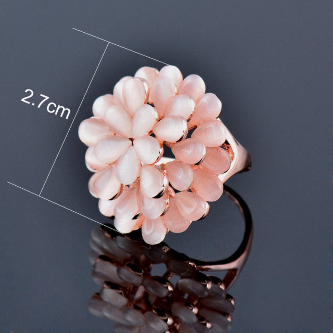 Luxury Big Flower Opal Ring - Rings - Pretland | Spiritual Crystals & Jewelry