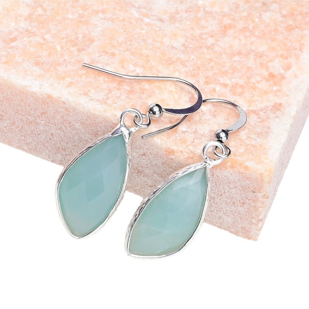 Bohemian Natural Amazonite Earrings - Earrings - Pretland | Spiritual Crystals & Jewelry