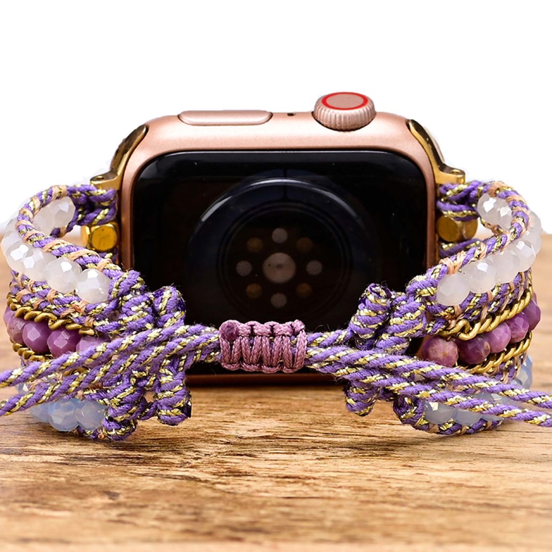 Boho Purple Stone Apple Watch Strap - Apple Watch Straps - Pretland | Spiritual Crystals & Jewelry