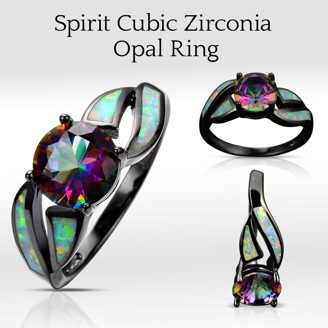 Spirit Cubic Zirconia Opal Ring - Rings - Pretland | Spiritual Crystals & Jewelry