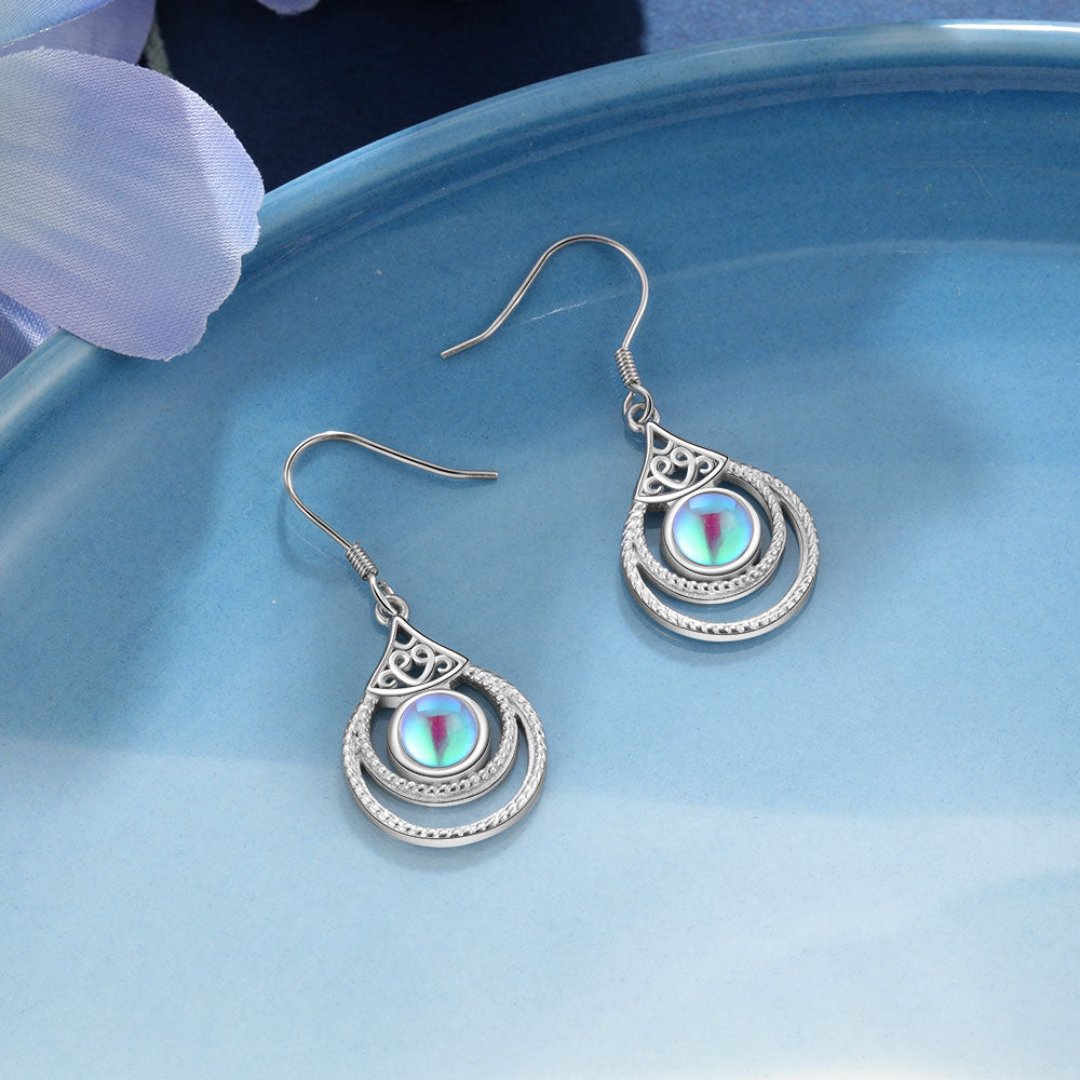 Boho Moonstone 925 Sterling Silver Earrings - Drop Earrings - Pretland | Spiritual Crystals & Jewelry