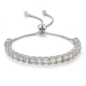 Spiritual White Opal Silver Bracelet - White Fire Opal-Silver - Bracelets - Pretland | Spiritual Crystals & Jewelry