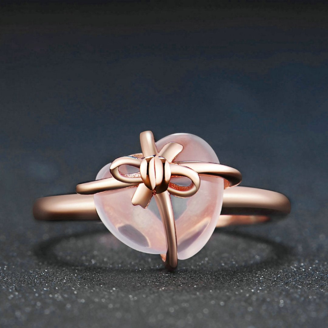 Romantic Rose Quartz 18K Gold Plated Adjustable Ring - Rings - Pretland | Spiritual Crystals & Jewelry
