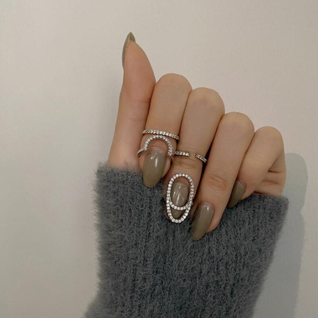 Stylish Rhinestone Nail Ring - Rings - Pretland | Spiritual Crystals & Jewelry