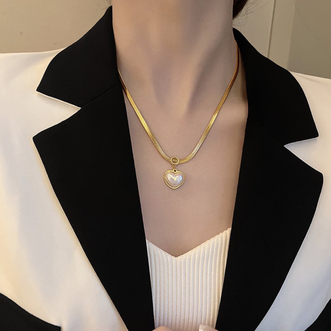 Chic Heart Pearl Gold Color Necklace - Necklaces - Pretland | Spiritual Crystals & Jewelry