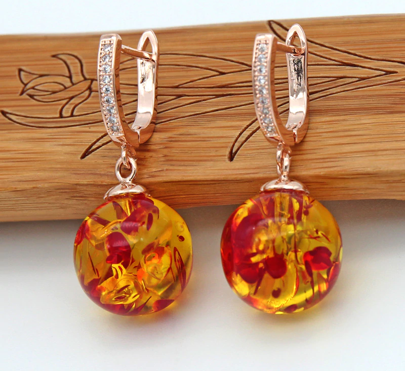 Spiritual Follow the Sun Amber Earrings - Earrings - Pretland | Spiritual Crystals & Jewelry