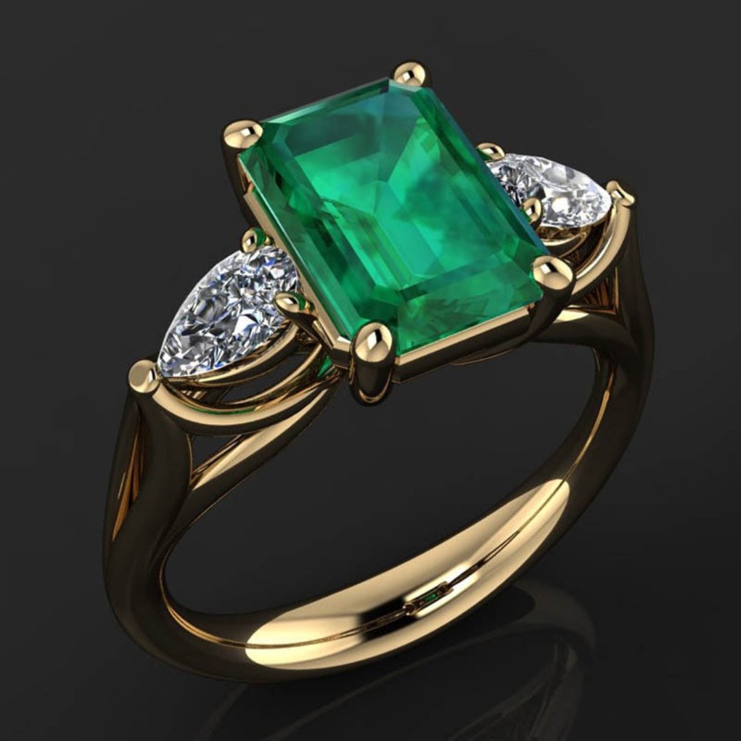 Shiny Emerald 925 Steling Silver Ring - Rings - Pretland | Spiritual Crystals & Jewelry
