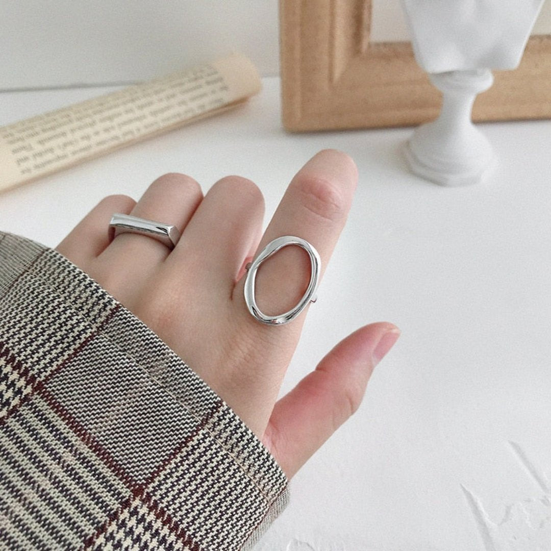 Luna 925 Sterling Silver Adjustable Ring - Rings - Pretland | Spiritual Crystals & Jewelry
