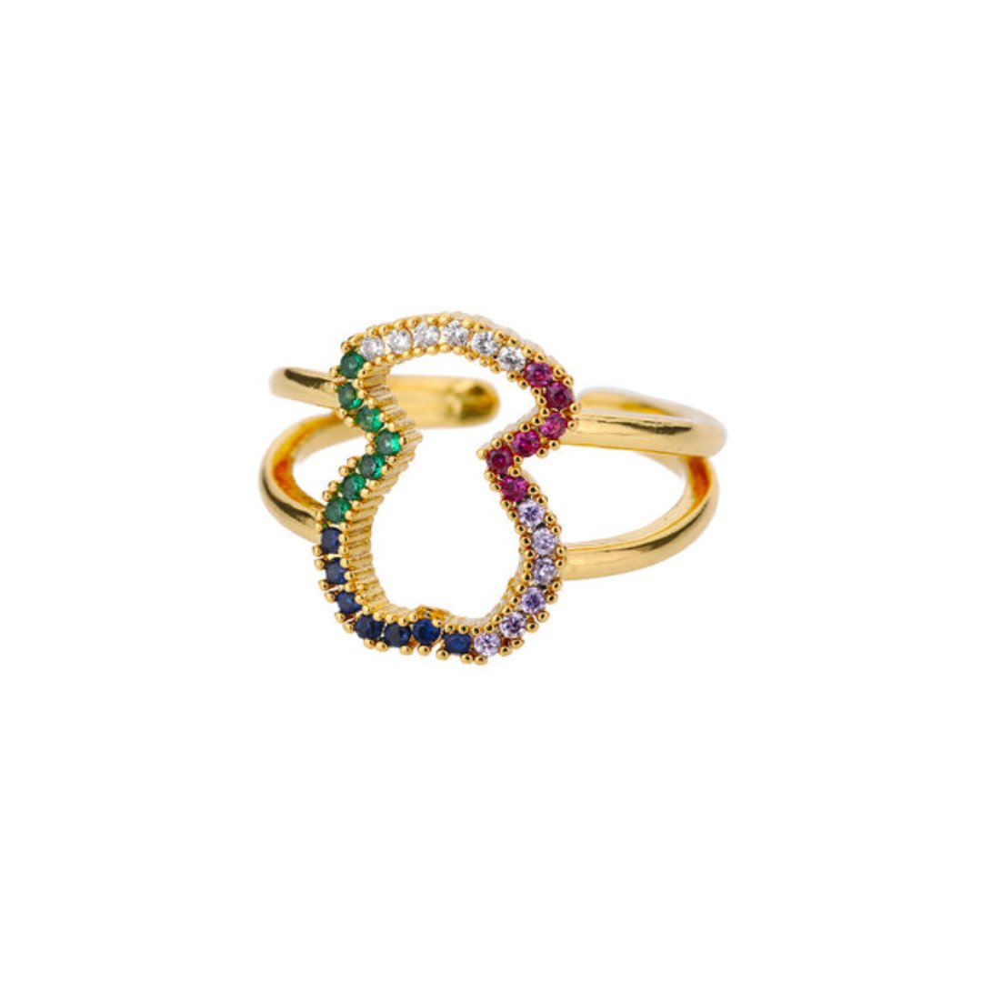 Vintage Chic Colorful Zirconia Adjustable Ring - Rings - Pretland | Spiritual Crystals & Jewelry
