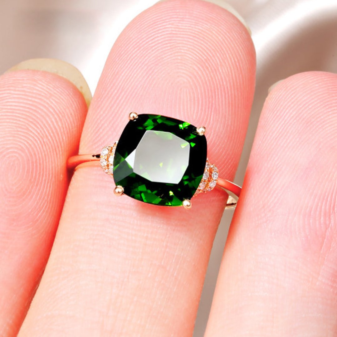 Romantic Emerald 925 Sterling Silver Ring - Rings - Pretland | Spiritual Crystals & Jewelry