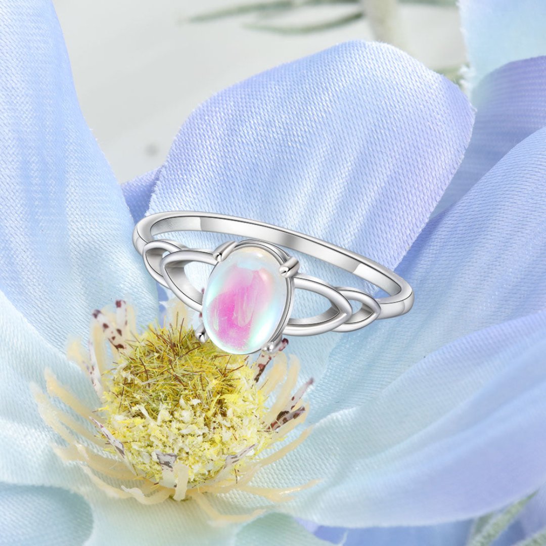 Chic Oval Moonstone 925 Sterling Silver Ring - Rings - Pretland | Spiritual Crystals & Jewelry