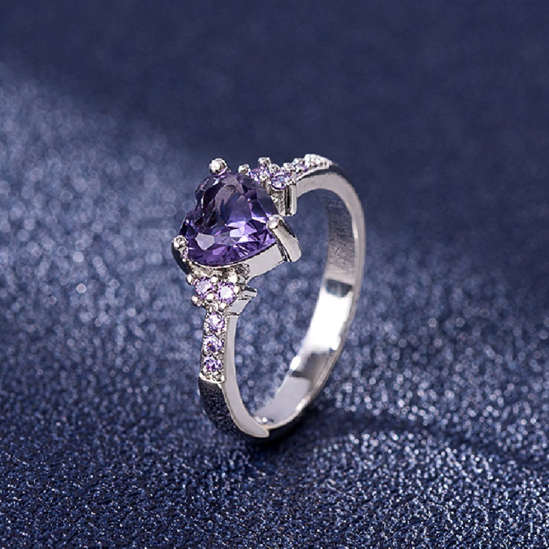 Love Amethyst 925 Sterling Silver Ring - Rings - Pretland | Spiritual Crystals & Jewelry