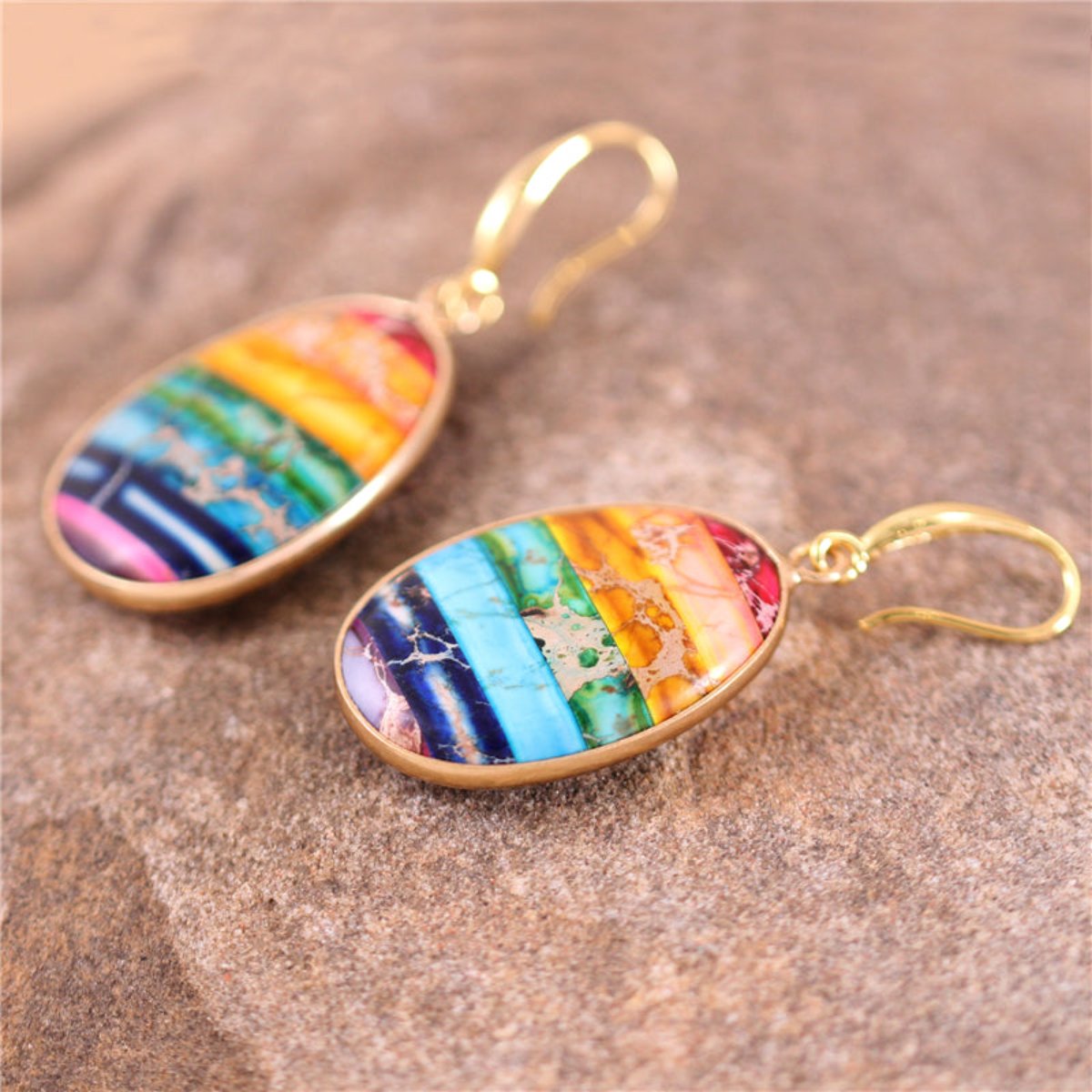 New 7 Chakra Dangle Drop Earrings - Drop Earrings - Pretland | Spiritual Crystals & Jewelry