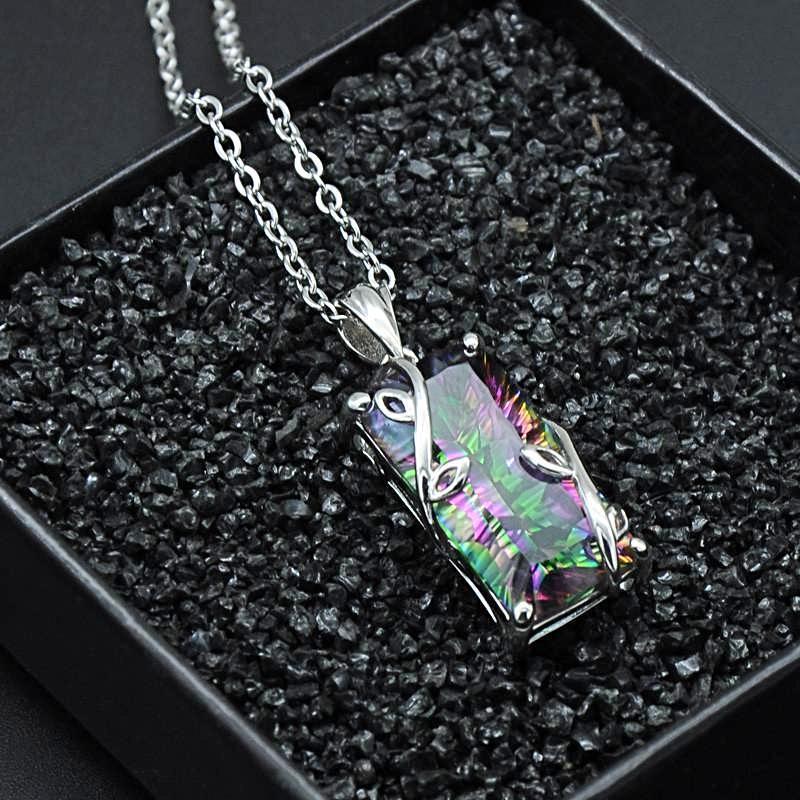 Rainbow Amethyst Sterling Silver Necklace - Necklaces - Pretland | Spiritual Crystals & Jewelry