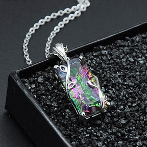 Rainbow Amethyst Sterling Silver Necklace - Necklaces - Pretland | Spiritual Crystals & Jewelry
