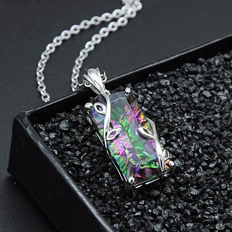 Rainbow Amethyst Sterling Silver Necklace - Necklaces - Pretland | Spiritual Crystals & Jewelry