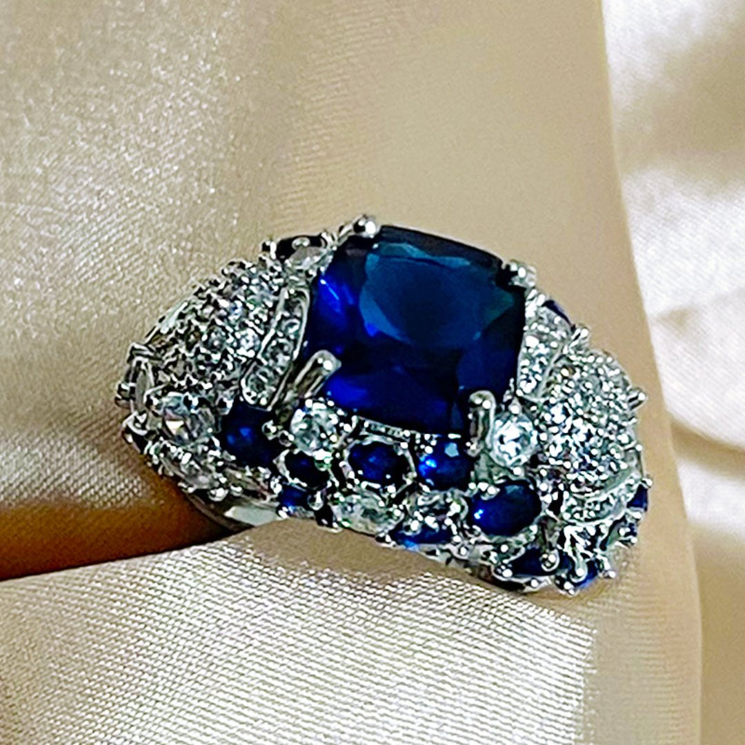 Royal Sapphire 925 Silver Ring - Rings - Pretland | Spiritual Crystals & Jewelry