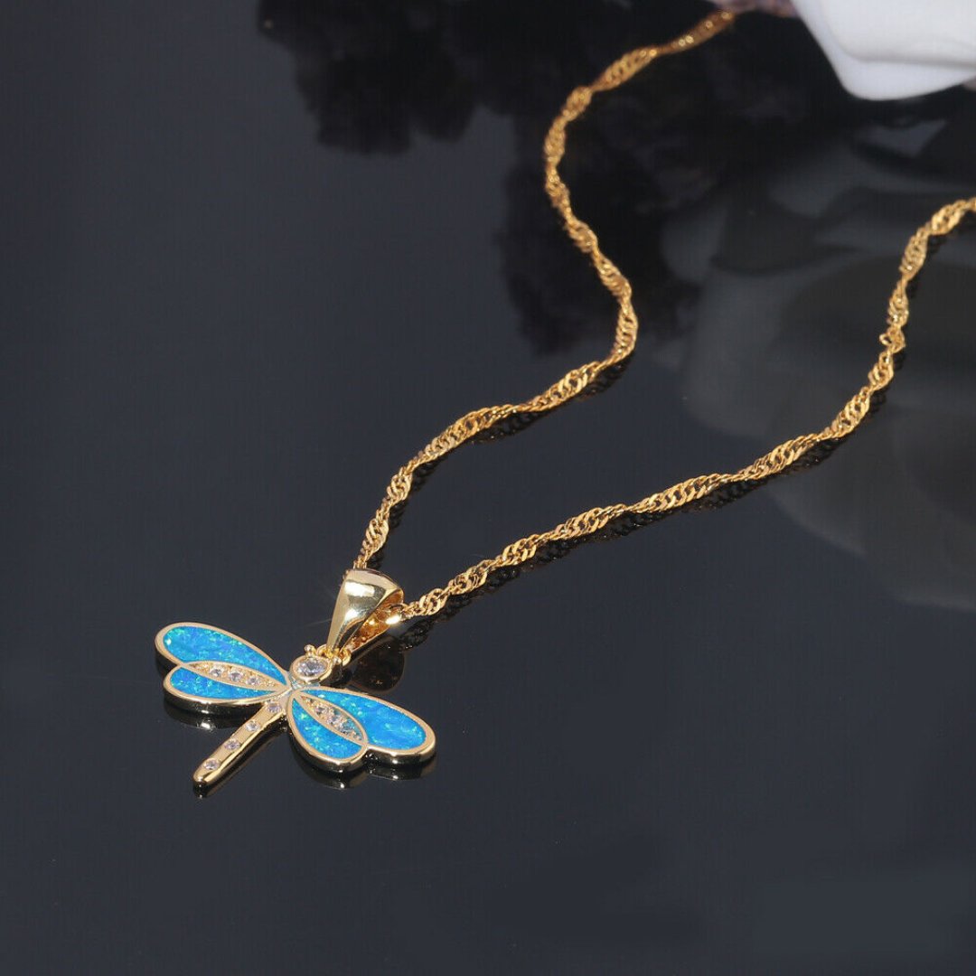 Spiritual Dragonfly Opal 925 Sterling Silver Pendant - Pendants - Pretland | Spiritual Crystals & Jewelry