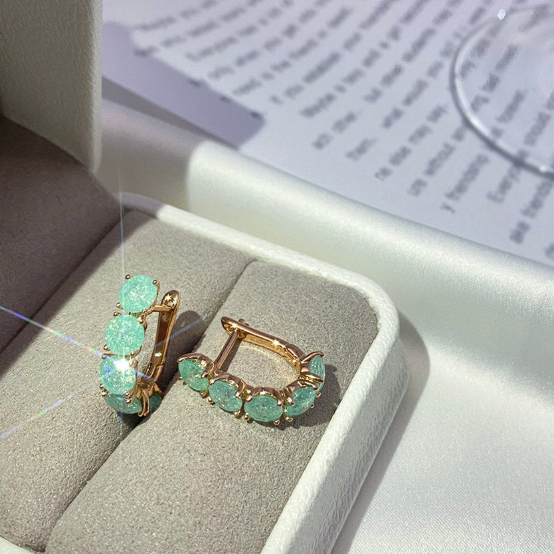 Luxury Zirconia Gold Plated Drop Earrings - Earrings - Pretland | Spiritual Crystals & Jewelry
