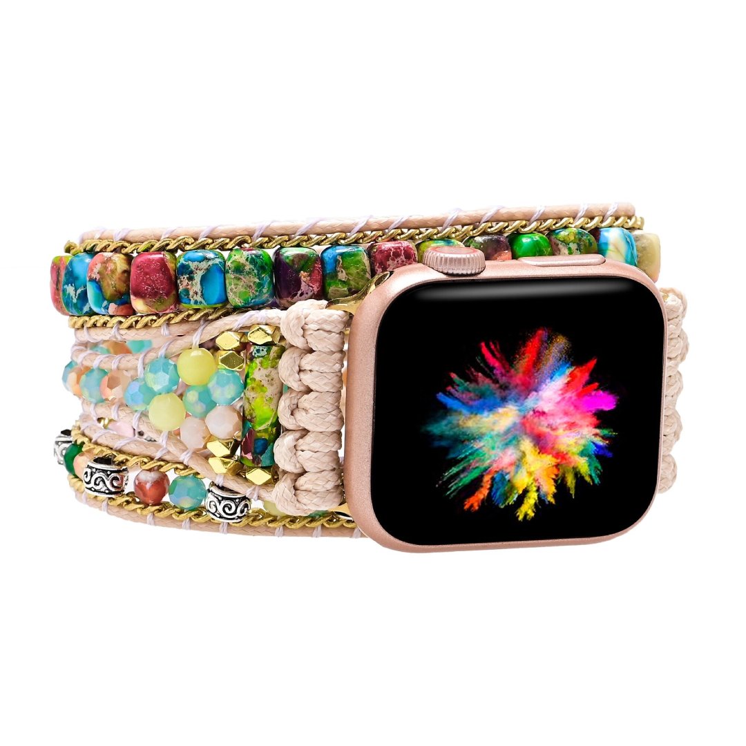 Natural Jasper Stone Apple Watch Strap - Apple Watch Straps - Pretland | Spiritual Crystals & Jewelry