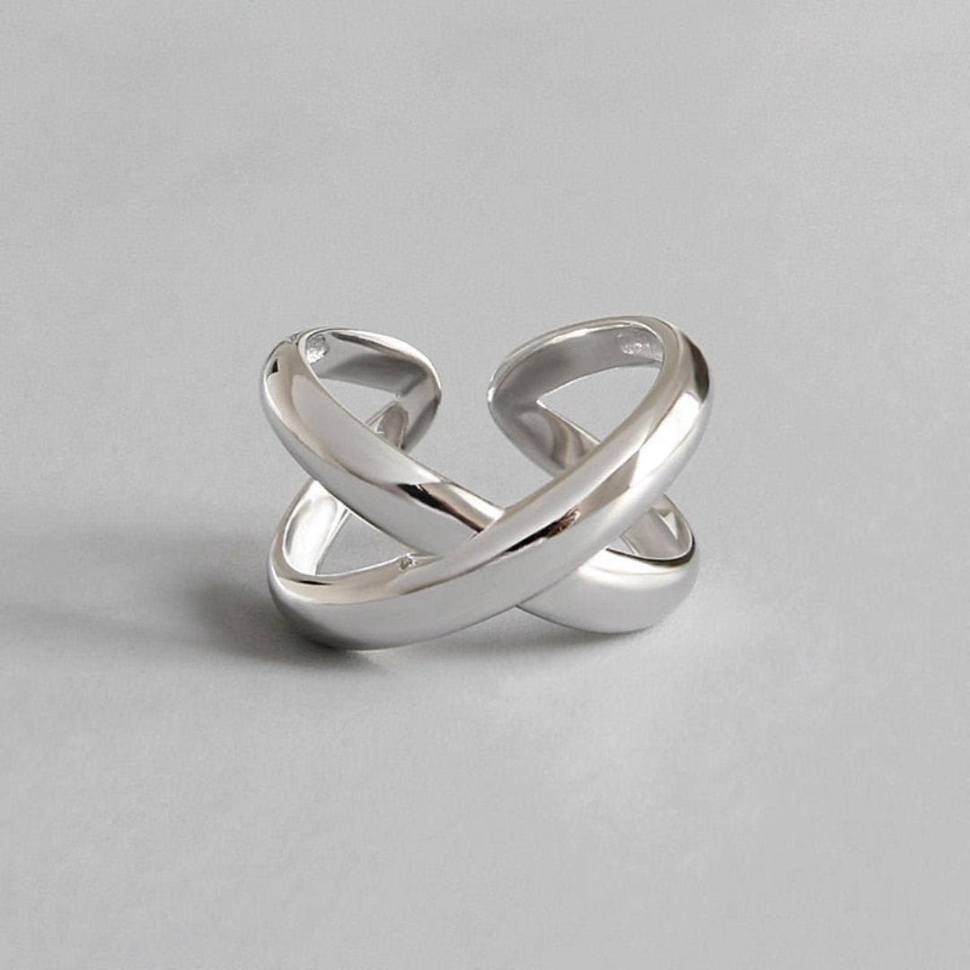 X 925 Sterling Silver Adjustable Ring - Rings - Pretland | Spiritual Crystals & Jewelry