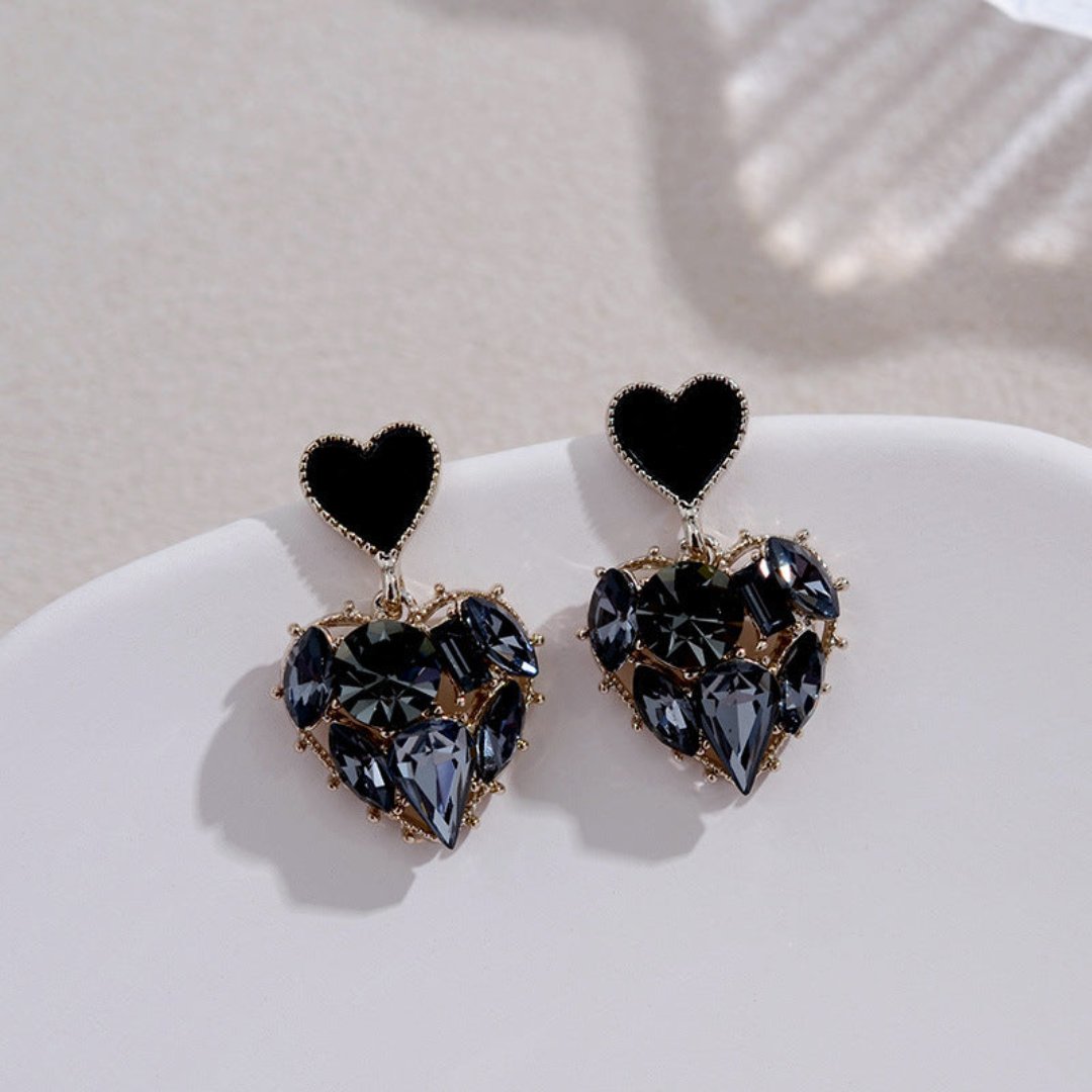 Vintage Love Black Crystal Earrings - Earrings - Pretland | Spiritual Crystals & Jewelry