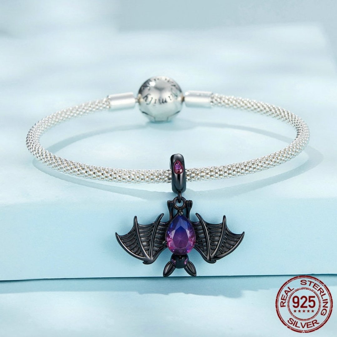 Black Bat Topaz Sterling Silver Pendant - Pendants - Pretland | Spiritual Crystals & Jewelry