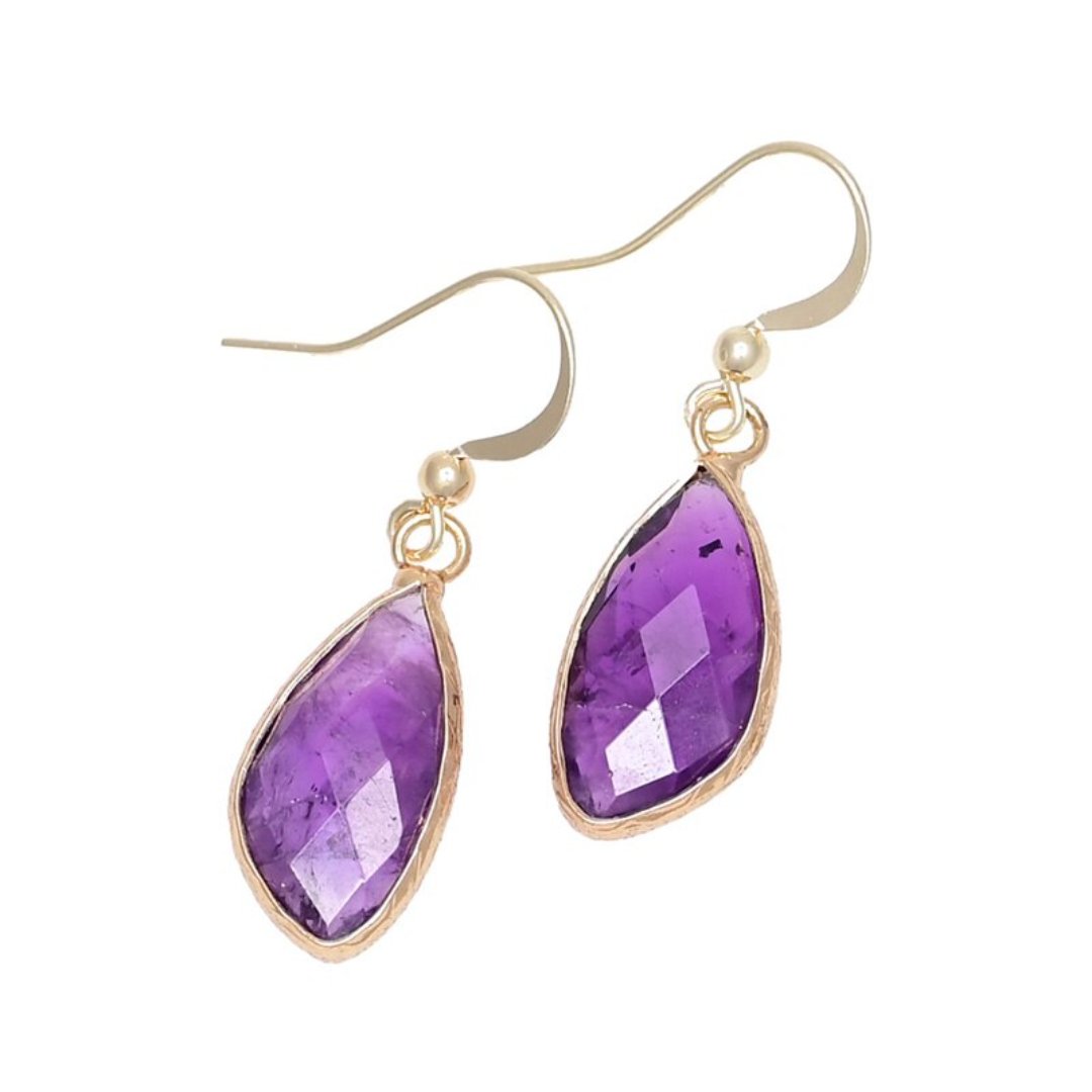 Bohemian Style Amethyst Earrings - Earrings - Pretland | Spiritual Crystals & Jewelry