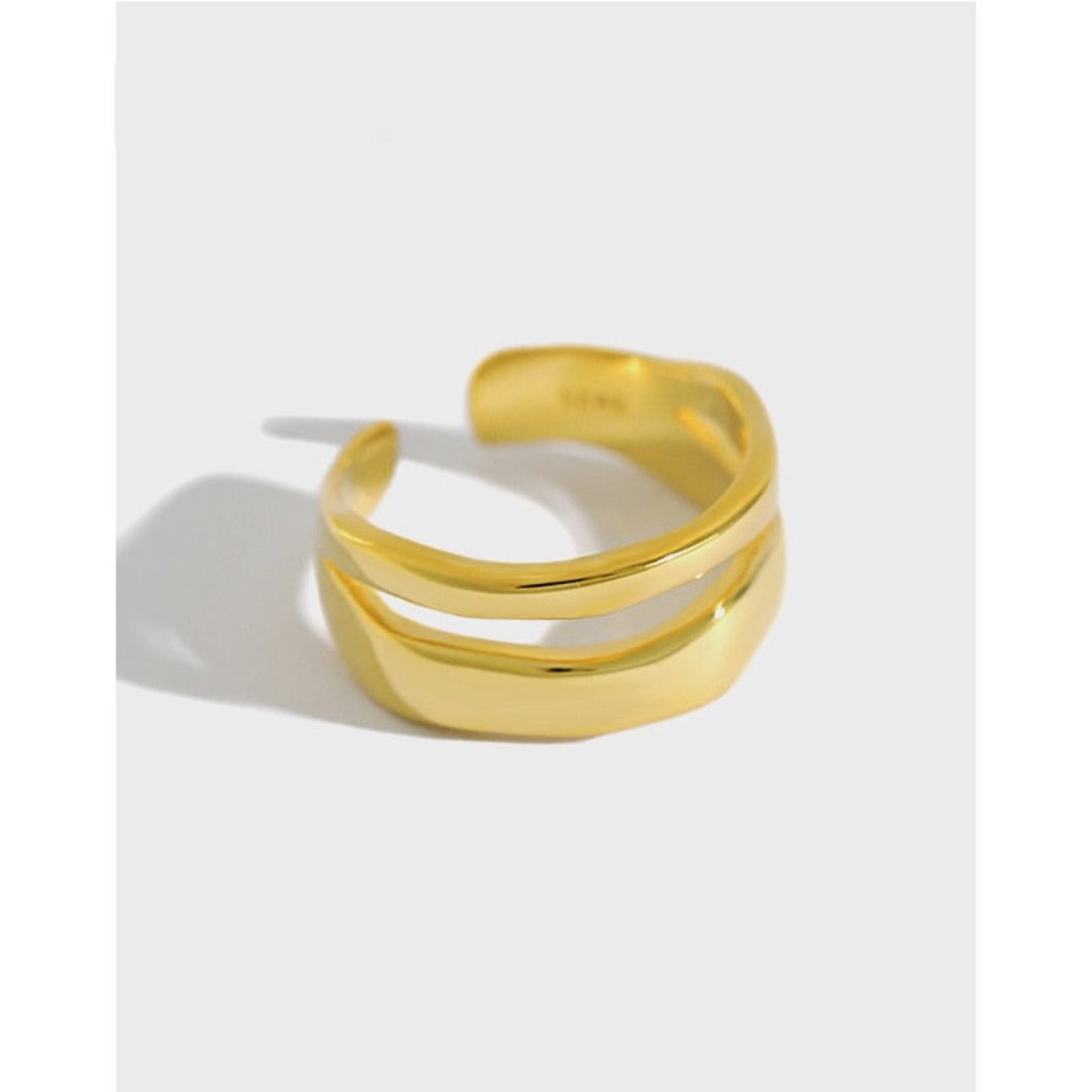 Dahlia 925 Sterling Silver Adjustable Ring - Gold - Rings - Pretland | Spiritual Crystals & Jewelry