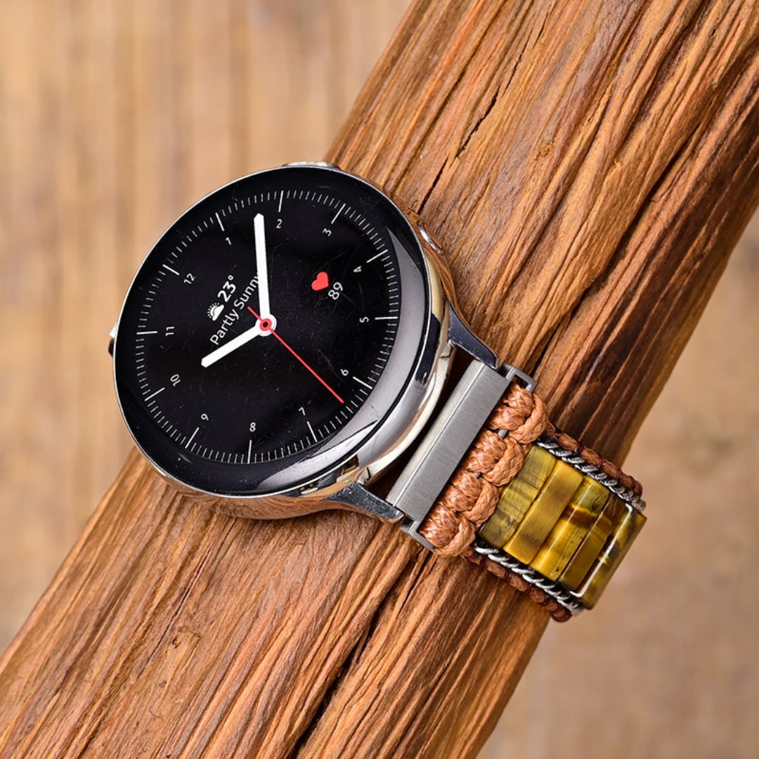 Natural Tiger Eye Samsung Watch Strap - Samsung Watch Straps - Pretland | Spiritual Crystals & Jewelry