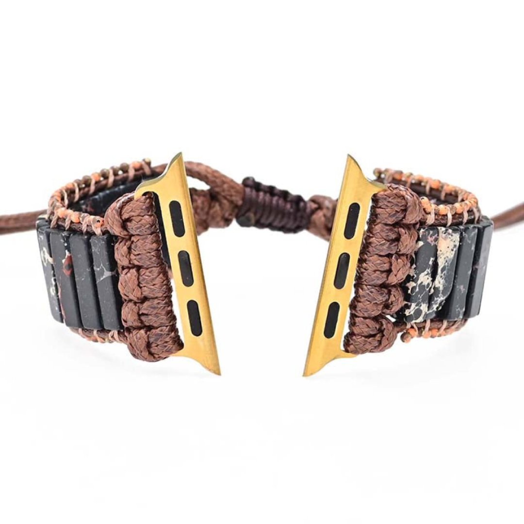Bohemian Black Jasper Stone Apple Watch Strap - Apple Watch Straps - Pretland | Spiritual Crystals & Jewelry