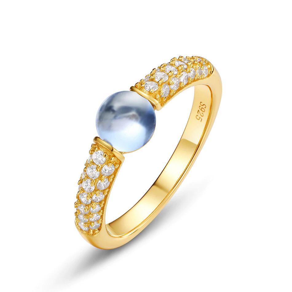 Elizabeth Quartz 18K Gold Vermeil Ring - 6 / Blue Quartz - Rings - Pretland | Spiritual Crystals & Jewelry