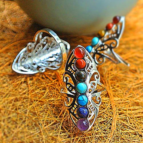 Lovely 7 Chakra Reiki Ring - Rings - Pretland | Spiritual Crystals & Jewelry