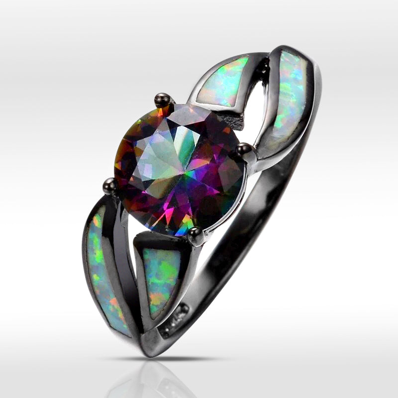 Spirit Cubic Zirconia Opal Ring - Rings - Pretland | Spiritual Crystals & Jewelry