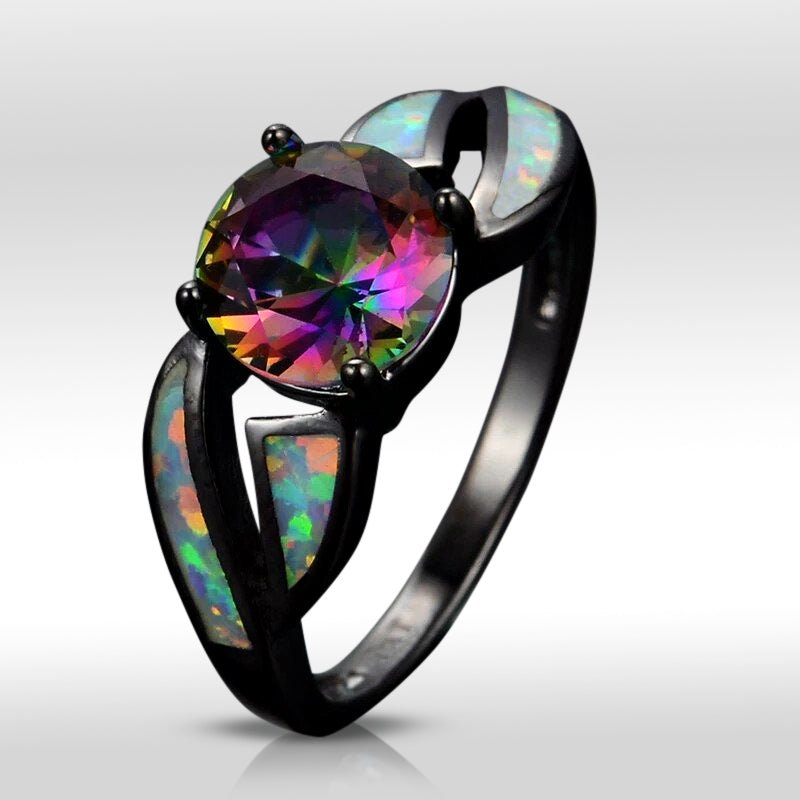 Spirit Cubic Zirconia Opal Ring - Rings - Pretland | Spiritual Crystals & Jewelry