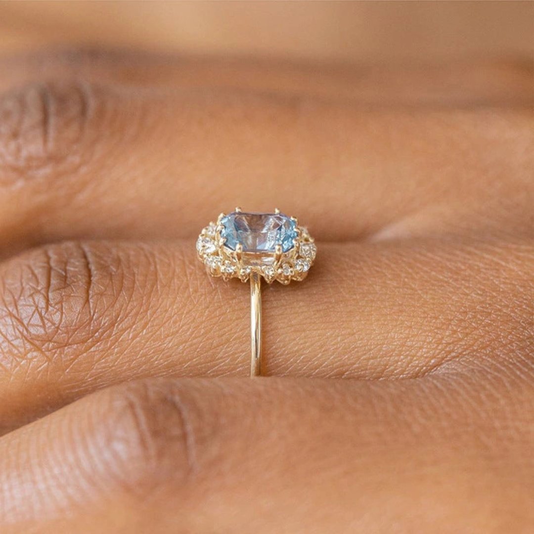 Vintage Blue Topaz Silver Ring - Rings - Pretland | Spiritual Crystals & Jewelry