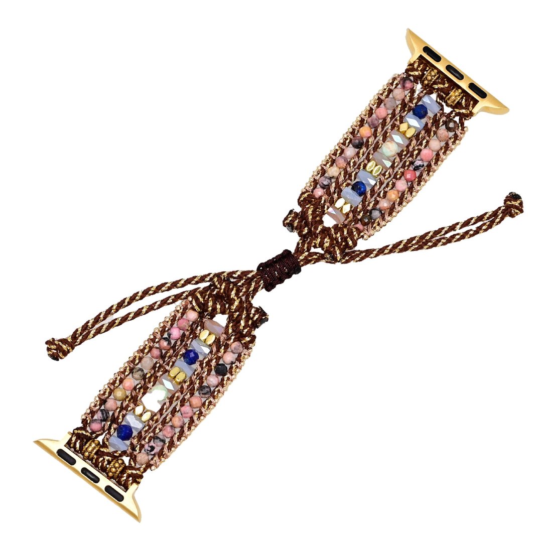 Rhodochrosite Single Wrap Apple Watch Strap - Apple Watch Straps - Pretland | Spiritual Crystals & Jewelry