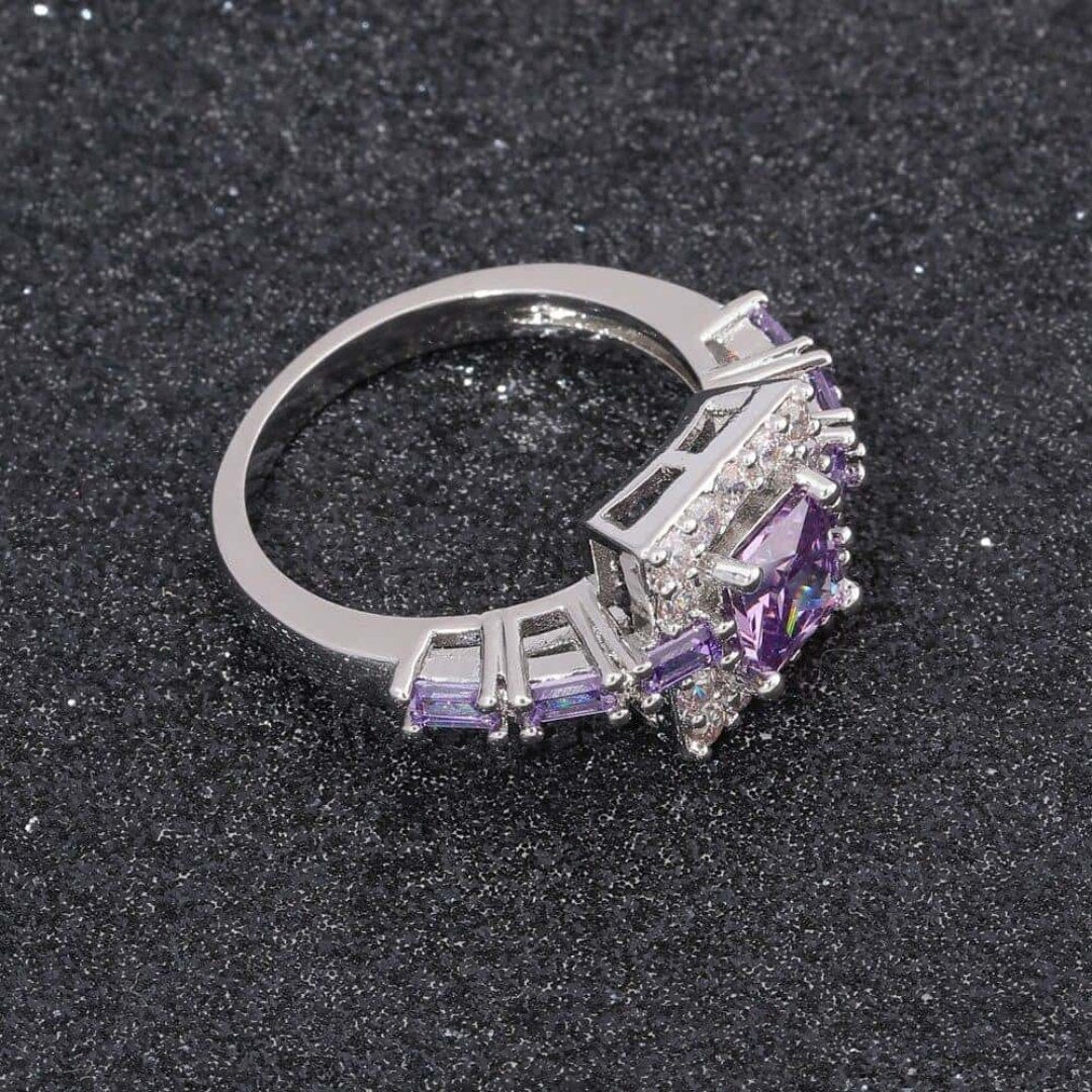 Amethyst Sterling Silver Ring - Rings - Pretland | Spiritual Crystals & Jewelry