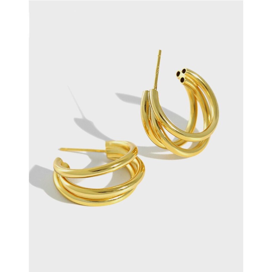 Bianca 925 Sterling Silver Earrings - Hoop Earrings - Pretland | Spiritual Crystals & Jewelry
