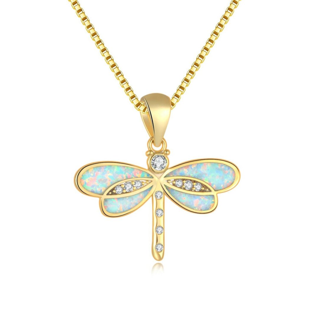 Spiritual Dragonfly Opal 925 Sterling Silver Pendant - Pendants - Pretland | Spiritual Crystals & Jewelry